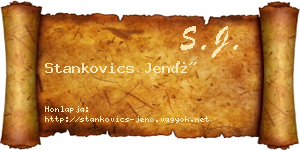 Stankovics Jenő névjegykártya