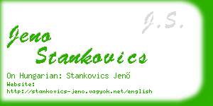 jeno stankovics business card