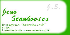 jeno stankovics business card